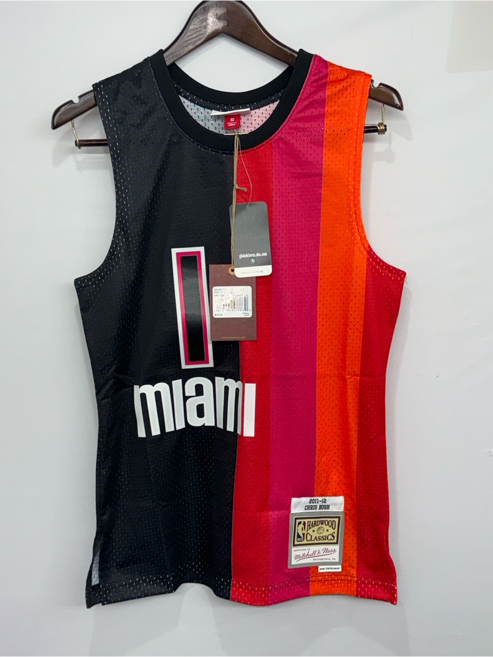 Chris Bosh Miami Heat Mitchell and Ness 2011-12 HWC Split Swingman Jersey $135